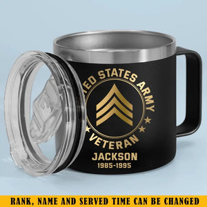 Personalized US Army Logo US Veteran Custom Service Time Coffee Cup Printed KVH241341