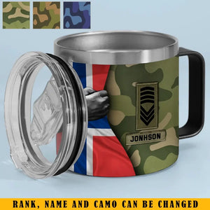 Personalized Norwegian Veteran Rank Camo Custom Name Coffee Cup 3D 12oz Printed KVH241352