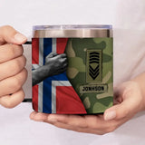 Personalized Norwegian Veteran Rank Camo Custom Name Coffee Cup 3D 12oz Printed KVH241352