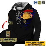 Personalized Australian Veteran Logo Rank Camo Custom Name Lace-up Long Sleeves Hoodie 3D Printed AHVQ241329