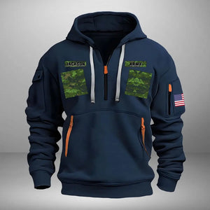 Personalized Canadian Veteran Camo Quarter Zip Hoodie 2D Printed QTKH241345