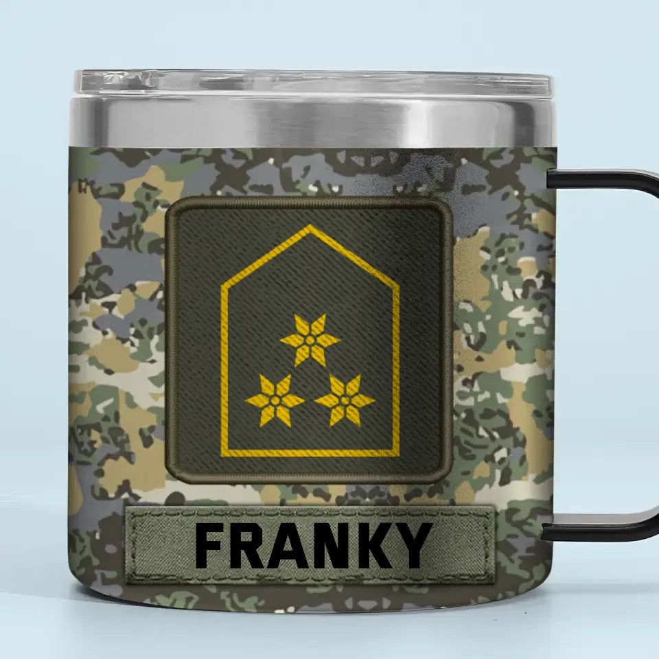 Personalized Austrian Veteran Rank Camo Custom Name & Time Coffee Cup 12oz Printed KVH241373