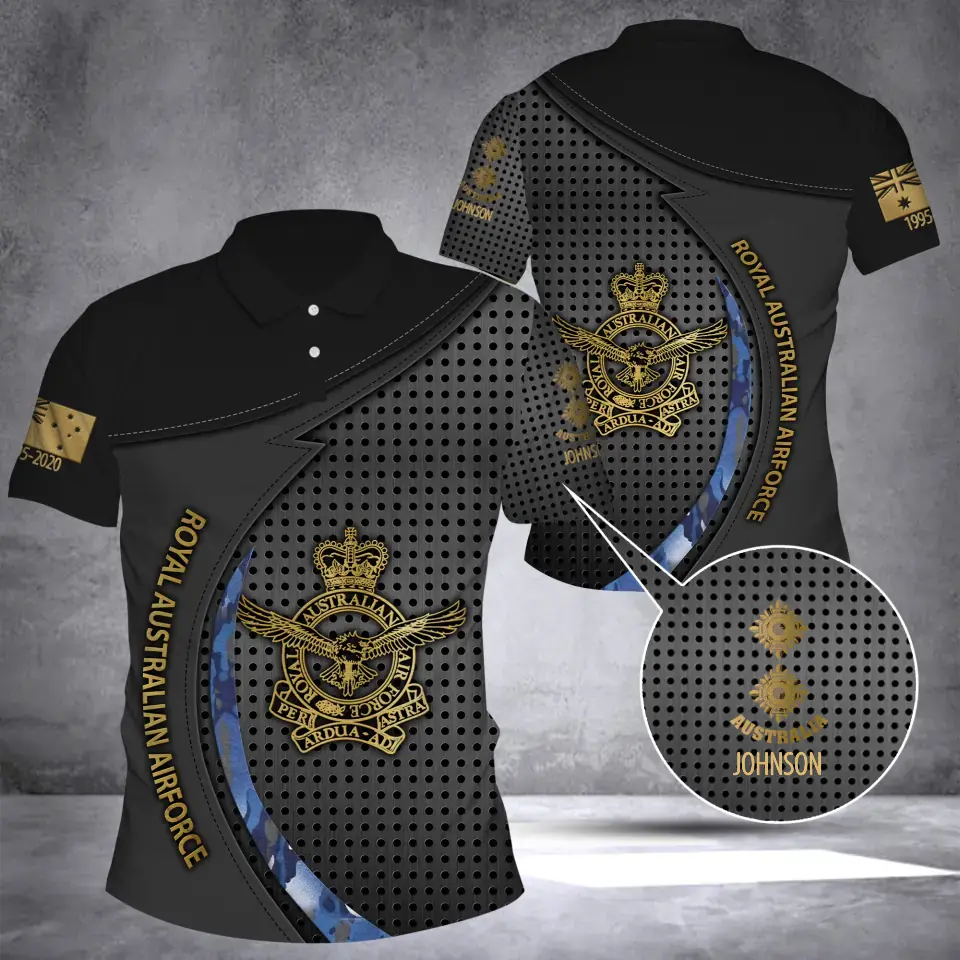 Personalized Australian Veteran Branch Logo Rank Camo Custom Name & Time Polo Shirt 3D Printed AHVQ241368