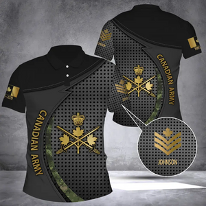 Personalized Canadian Veteran Branch Logo Rank Camo Custom Name & Time Polo Shirt 3D Printed AHVQ241368