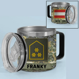 Personalized Austrian Veteran Rank Camo Custom Name & Time Coffee Cup 12oz Printed KVH241373