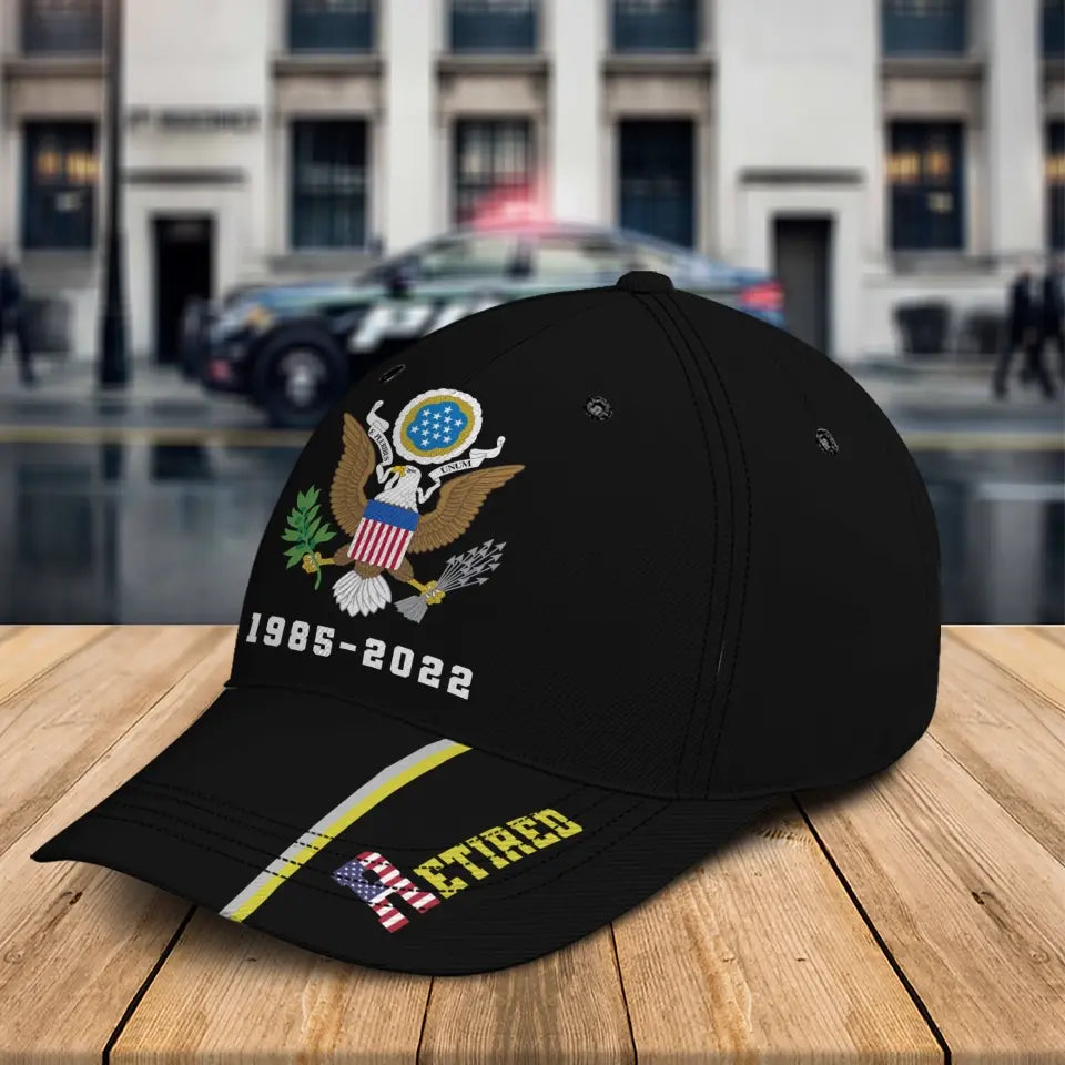 Personalized Retired US Veteran Logo Custom Service Time Cap 3D Printed QTKH241369