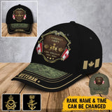 Personalized Canadian Army Logo Rank Gold Custom Name & Time Cap 3D Printed AHVA241374
