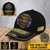 Personalized Australian Army Logo Rank Gold Custom Name & Time Cap 3D Printed AHVA241374