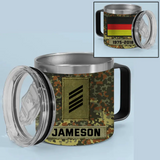 Personalized German Veteran Rank Camo Custom Name & Time Coffee Cup 12oz Printed KVH241373