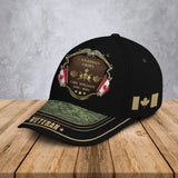 Personalized Canadian Army Logo Rank Gold Custom Name & Time Cap 3D Printed AHVA241374