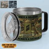 Personalized Once A Soldier Always A Soldier German Veteran Rank Camo Coffee Cup Printed KVH241379