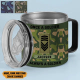 Personalized Once A Soldier Always A Soldier Norwegian Veteran Rank Camo Coffee Cup Printed KVH241379