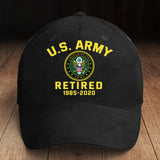 Personalized US Army Retired Custom Time Black Cap 2D Printed QTVQ241377