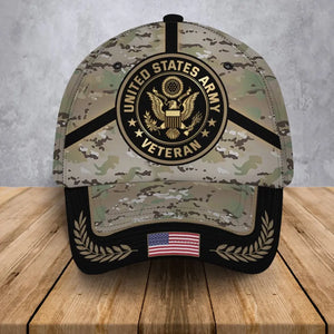 Personalized US Veteran Branch Logo Custom Name Cap 3D Printed QTVA241381