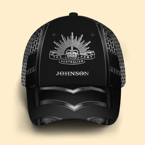 Personalized Australian Veteran Logo Custom Name Cap 3D Printed AHVQ241394