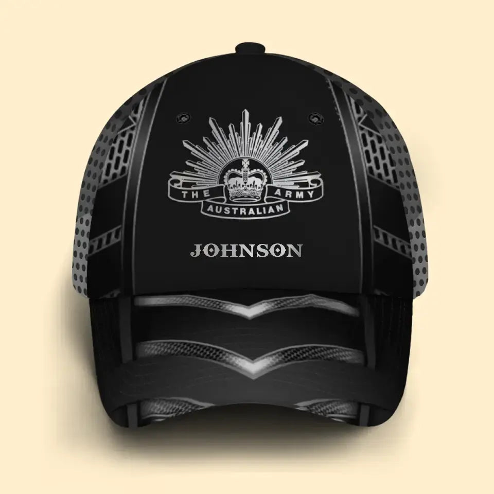 Personalized Australian Veteran Logo Custom Name Cap 3D Printed AHVQ241394