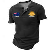 Personalized Australian Veteran Branch Logo Custom Name & Time Lapel Button Men's Short Sleeves Neck Short Sleeve Button T shirt Printed KH241399