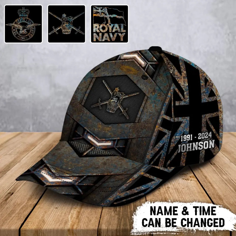 Personalized UK Veteran Logo Custom Name & Time Cap 3D Printed AHVA241401