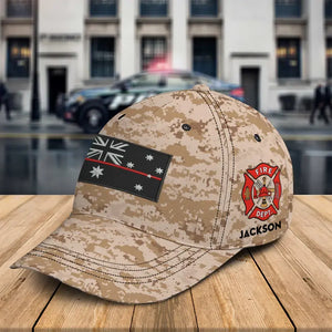 Personalized Australian Firefighter Flag Custom Name Cap 3D Printed QTKH241404