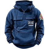 Personalized UK Police Branch Logo UK Police Flag Custom Name American Retro Hooded Sweatshirt Printed LVA241405