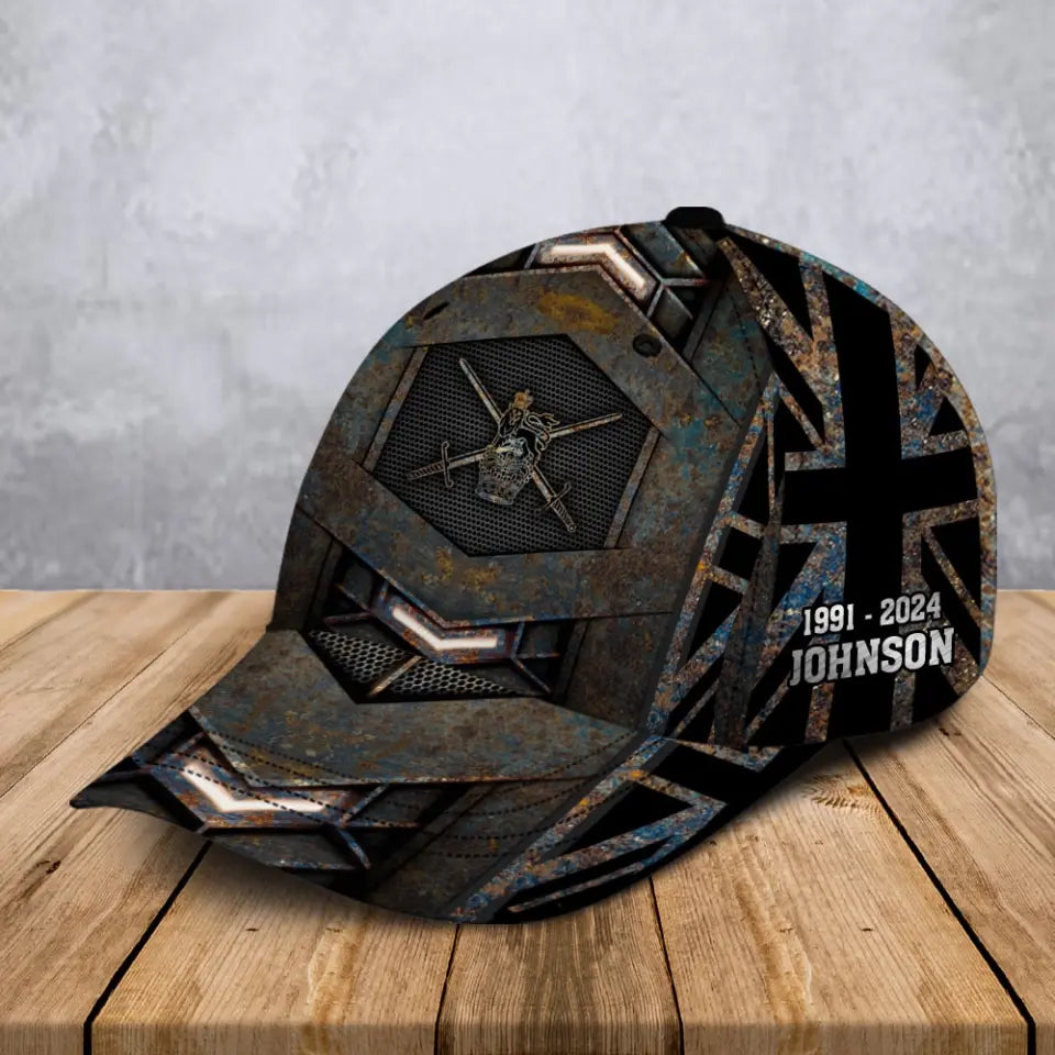 Personalized UK Veteran Logo Custom Name & Time Cap 3D Printed AHVA241401