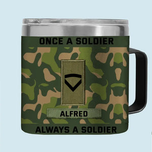 Personalized Once A Soldier Always A Soldier Norwegian Veteran Rank Camo Coffee Cup Printed KVH241379