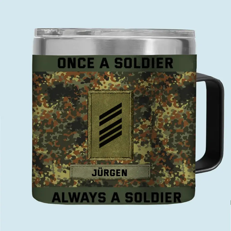 Personalized Once A Soldier Always A Soldier German Veteran Rank Camo Coffee Cup Printed KVH241379