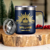 Personalized Australian Veteran Logo Custom Name & Time Laser Handle Cup Printed VQ241436