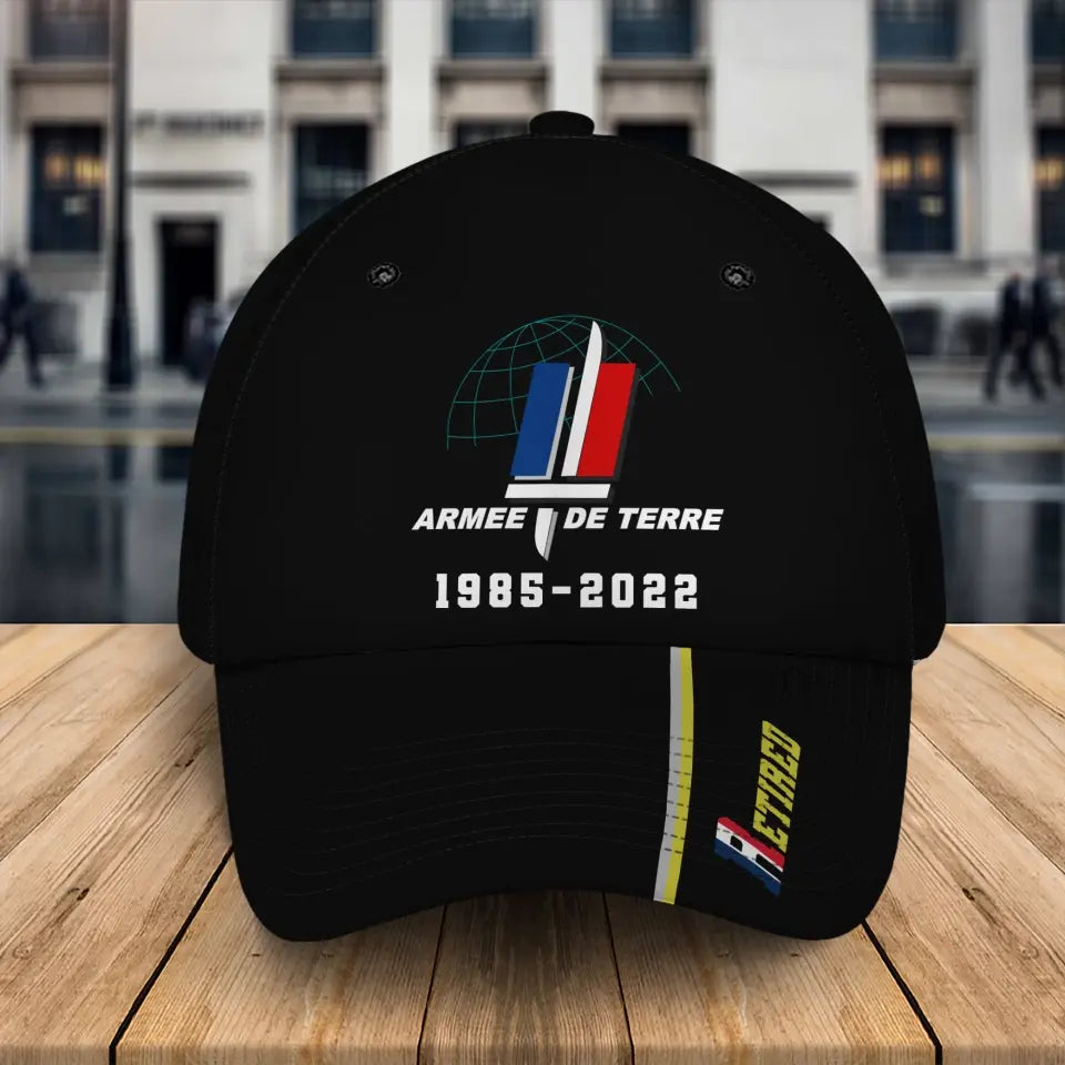 Personalized Retired French Veteran Branch Logo Custom Service Time Cap 3D Printed QTKH241445
