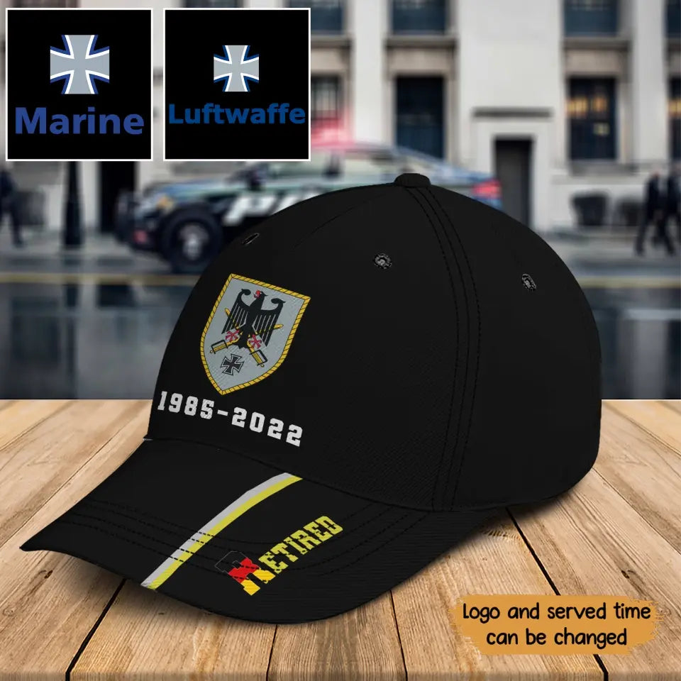 Personalized Retired German Veteran Branch Logo Custom Service Time Cap 3D Printed QTKH241445