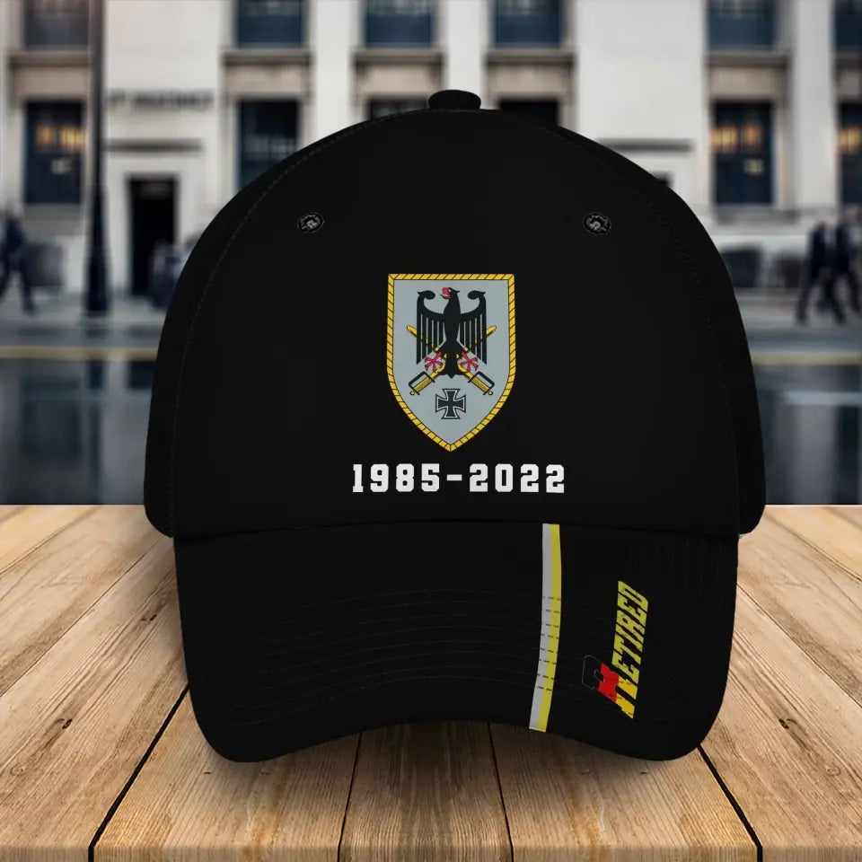 Personalized Retired German Veteran Branch Logo Custom Service Time Cap 3D Printed QTKH241445