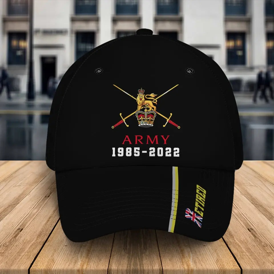 Personalized Retired UK Veteran Branch Logo Custom Service Time Cap 3D Printed QTKH241445