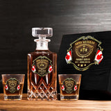 Personalized Canadian Veteran Logo Proudly Served Duty Honor Country Decanter Set with Glasses Printed AHVQ241455