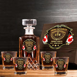 Personalized Canadian Veteran Logo Proudly Served Duty Honor Country Decanter Set with Glasses Printed AHVQ241455