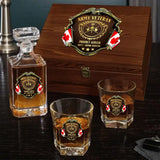 Personalized Canadian Veteran Logo Proudly Served Duty Honor Country Decanter Set with Glasses Printed AHVQ241455