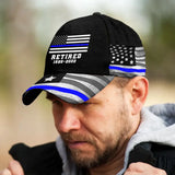 Personalized US Police Flag Retired US Police Officer Service Time Cap 3D Printed KH241457