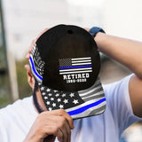 Personalized US Police Flag Retired US Police Officer Service Time Cap 3D Printed KH241457