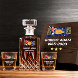 Personalized Australian Veteran Rank Camo Custom Name & Time Decanter Set with Glasses printed AHVA241459
