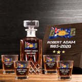 Personalized Australian Veteran Rank Camo Custom Name & Time Decanter Set with Glasses printed AHVA241459