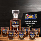 Personalized Australian Veteran Rank Camo Custom Name & Time Decanter Set with Glasses printed AHVA241459