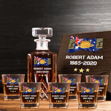 Personalized Australian Veteran Rank Camo Custom Name & Time Decanter Set with Glasses printed AHVA241459