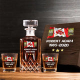 Personalized Canadian Veteran Rank Camo Custom Name & Time Decanter Set with Glasses printed AHVA241459