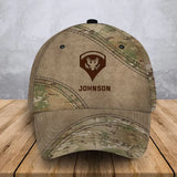 Personalized US Army Veteran Rank Camo & Name Cap 3D Printed VA241466