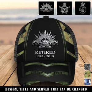 Personalized Australian Veteran Logo & Service Time Cap 3D Printed QTVQ241467