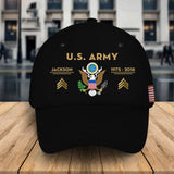 Personalized US Army Logo & Rank Gold Custom Name & Time Cap 3D Printed QTKH241462