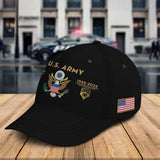 Personalized US Army Logo & Rank Gold Custom Name & Time Cap 3D Printed QTKH241462