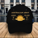 Personalized Australian Army Logo & Rank Gold Custom Name & Time Cap 3D Printed QTKH241462