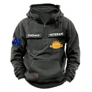 Personalized Australian Veteran Branch Logo Canada Flag American Retro Hooded Sweatshirt Pritned QTKH241469