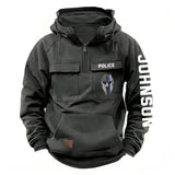 Personalized Blue Line Punisher Skull US Police Custom Name American Retro Hooded Sweatshirt Printed QTKH241477