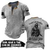 Personalized I Can't Go To Hell The Devil Still Has A Restraining Order Against Me Australian Veteran Lapel Button Men's Short Sleeves Neck Short Sleeve Button T shirt Printed AHVA241490